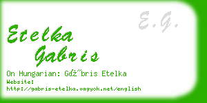 etelka gabris business card